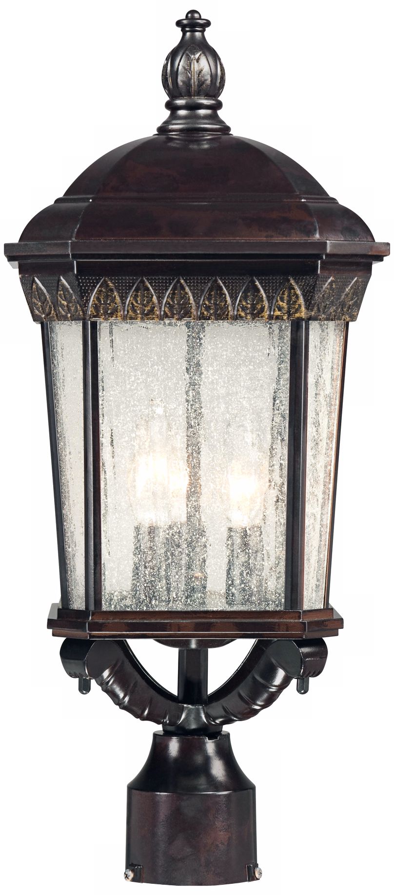 Leaf Trim Rust Finish 21 1/4" High Outdoor Post Light