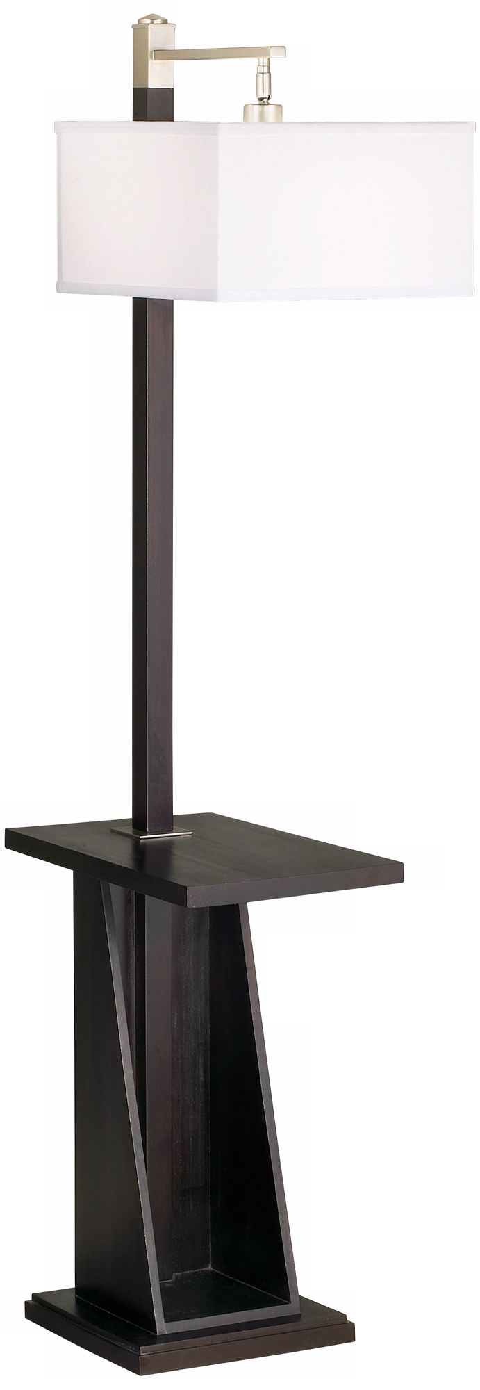 Astor Place Espresso Tray and Shelf Floor Lamp