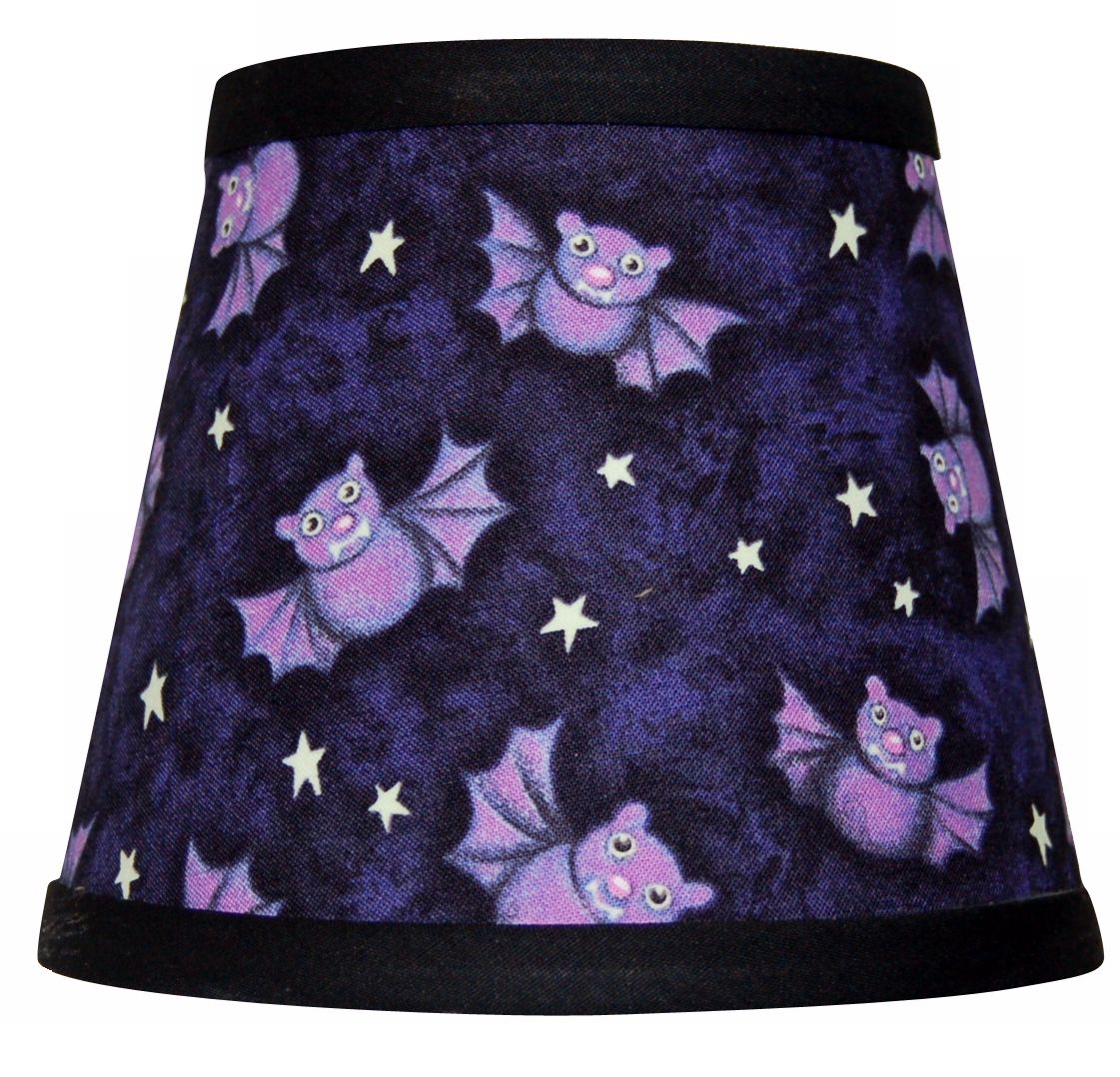 Set of 6 Happy Bat Halloween Glow Shades 4x6x5.25 (Clip-On)