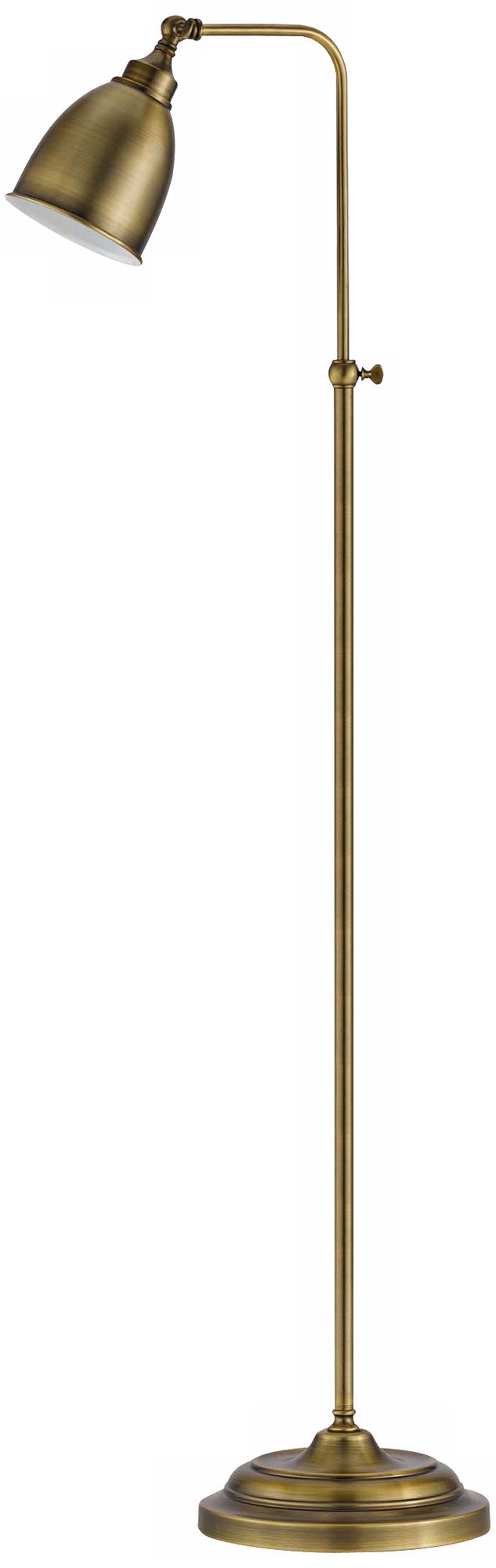 Antique Brass Metal Adjustable Pole Pharmacy Floor Lamp