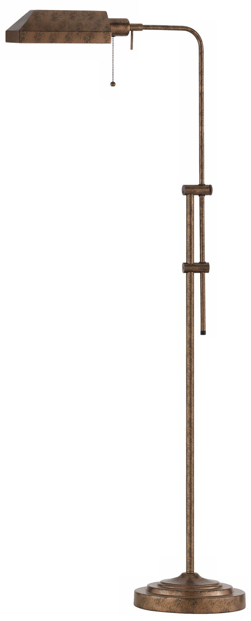 Rust Adjustable Pole Pharmacy Metal Floor Lamp