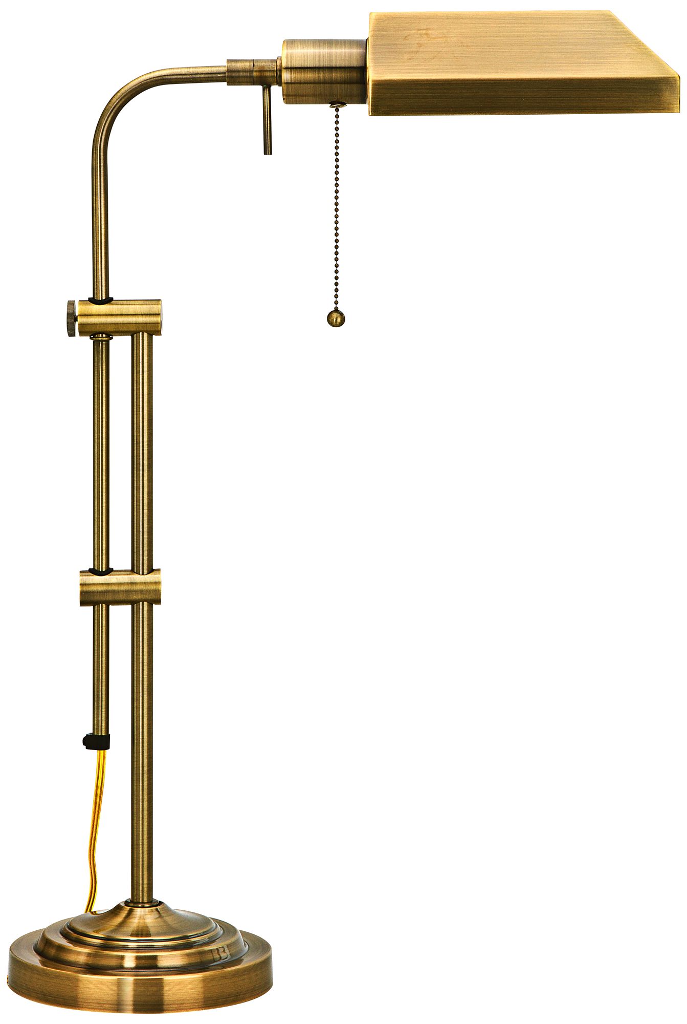 Antique Brass Adjustable Pole Pharmacy Metal Table Lamp P9582