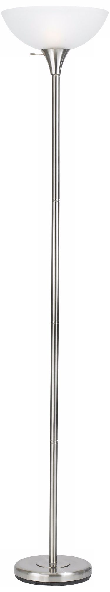 3-Way Metal Brushed Steel Torchiere