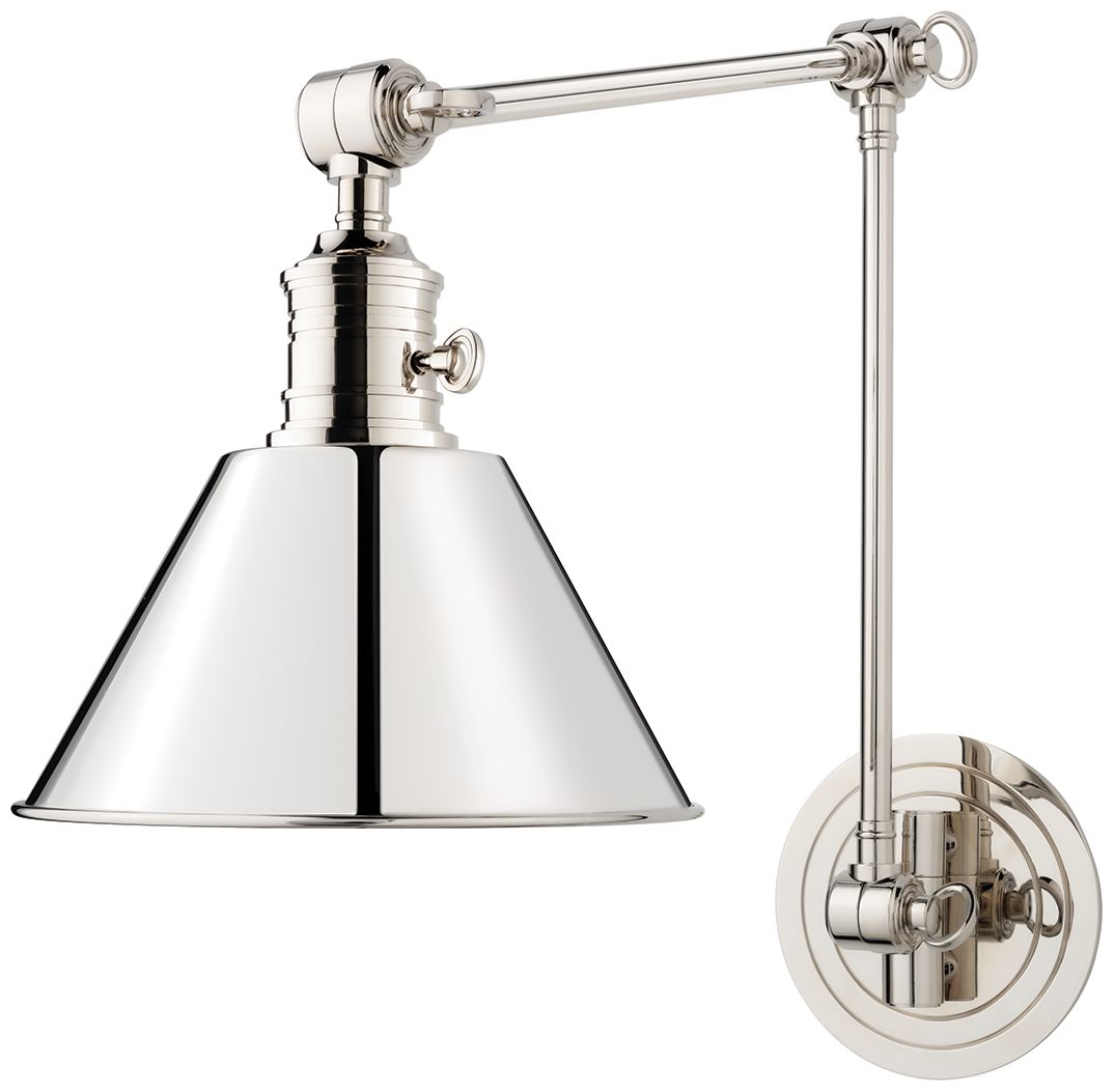 Hudson Valley Garden City Nickel Swing Arm Wall Light