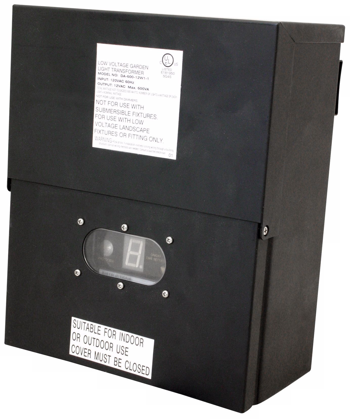 Grounded 600-Watt Transformer with Photocell and Timer