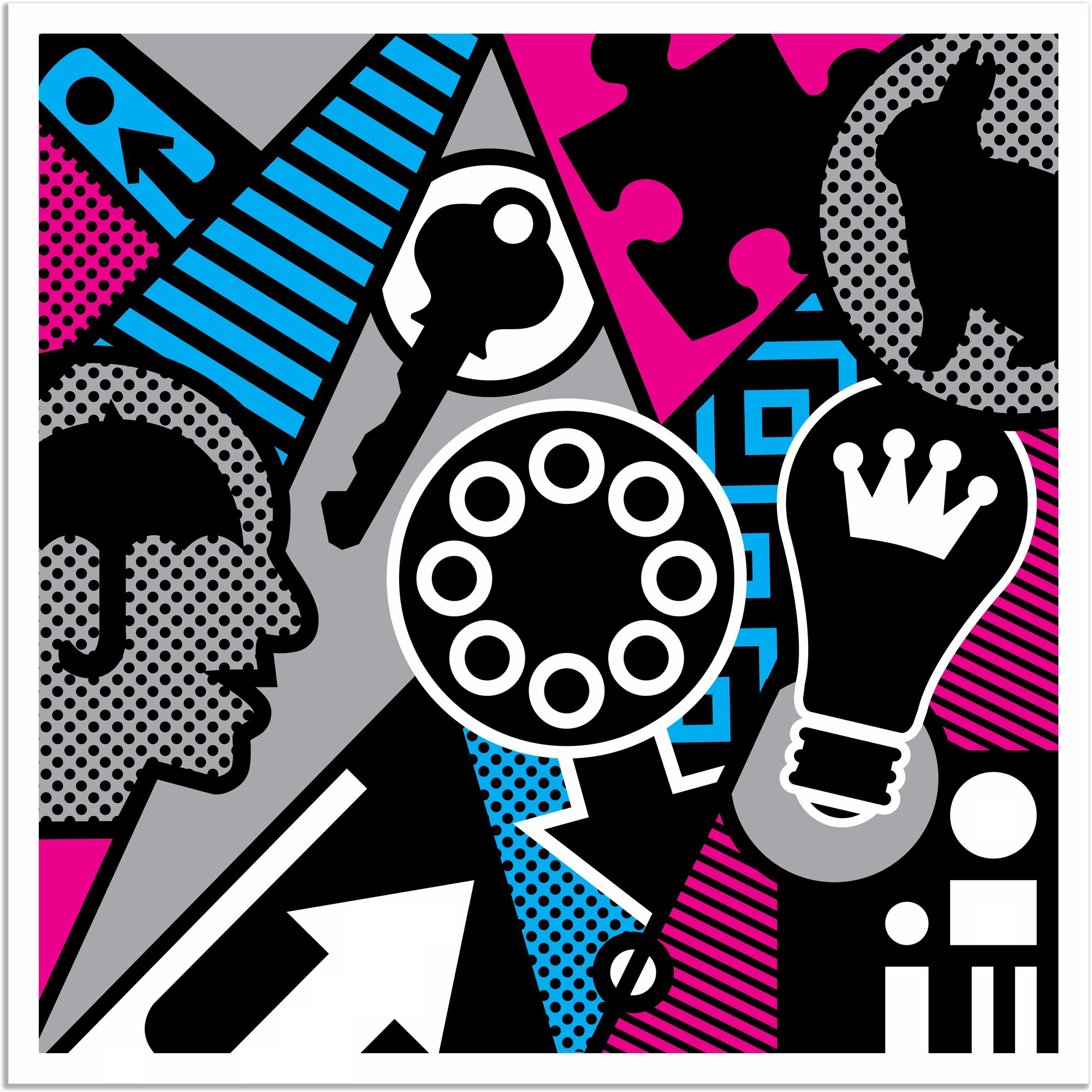 Pop Psychology 36" Square Giclee Wall Art Poster