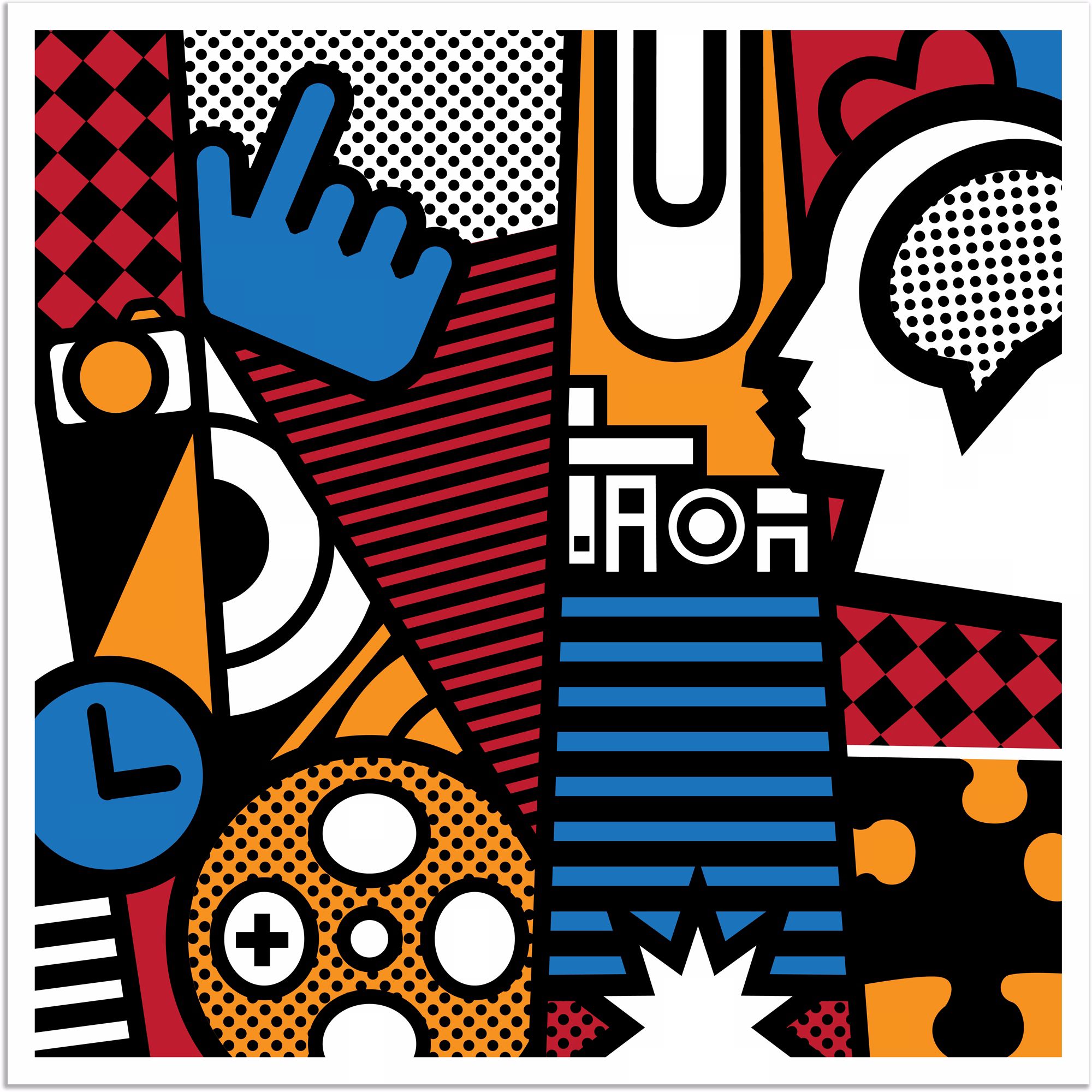 Upside Down Town 40" Square Giclee Wall Art Poster