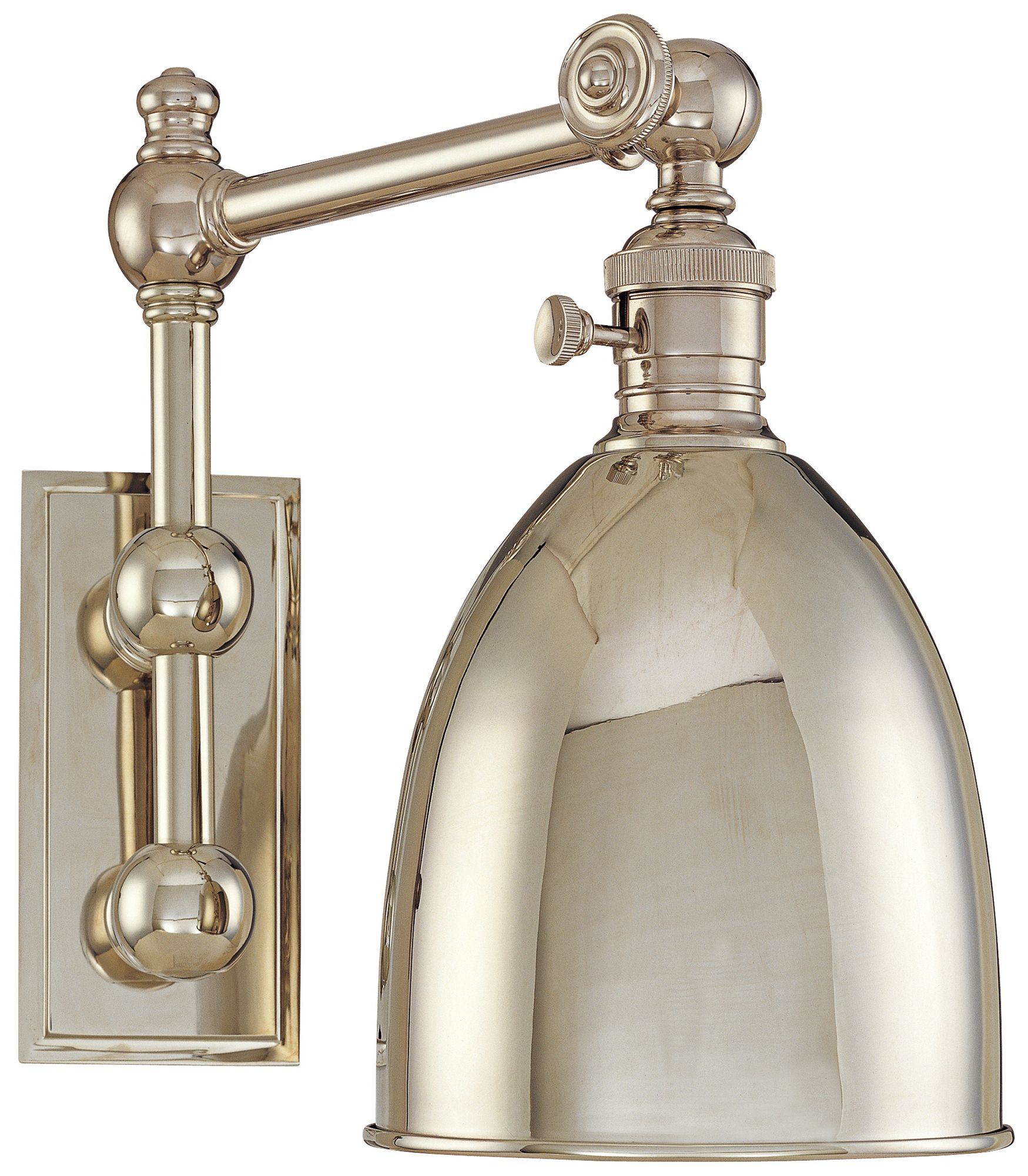 Monroe Polished Nickel Adjustable Wall Light