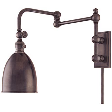 Monroe Old Bronze Plug-In Swing Arm Wall Light - #P9935 LampsPlus.com