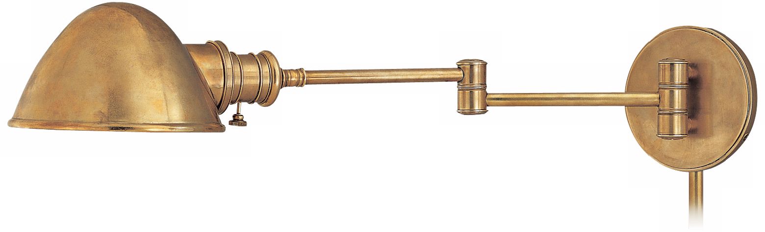 Newport Aged Brass Plug-In Swing Arm Wall Light