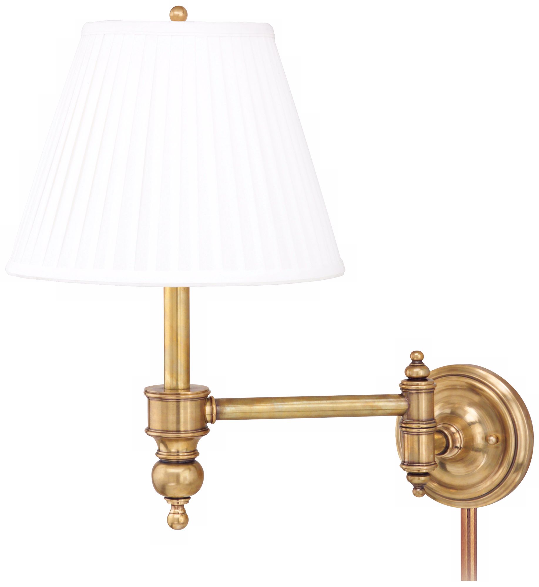 Chatham Aged Brass Plug-In Swing Arm Wall Lamp