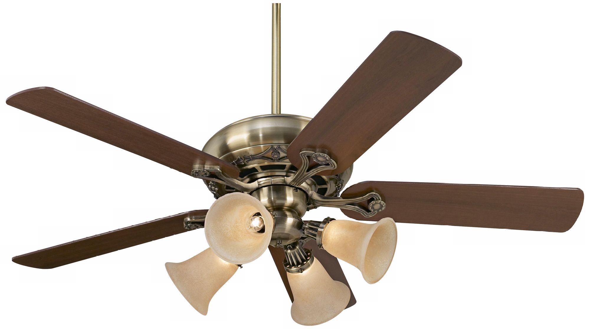 52" Casa Vieja® Trilogy™ Brass - Amber Ceiling Fan