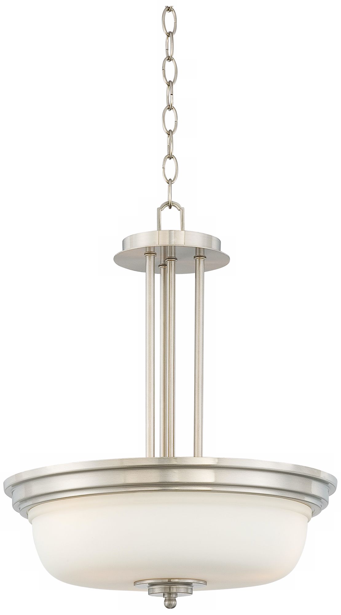 Brushed Steel Opal Glass 16 1/2" Wide Pendant Chandelier