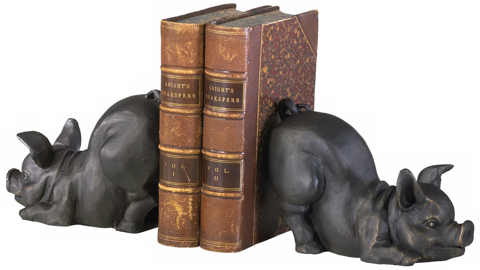 Cast Iron Old World Finish Piggy Bookends