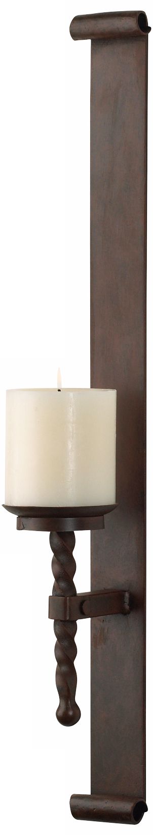 Post Style Wrought Iron Wall Candleholder