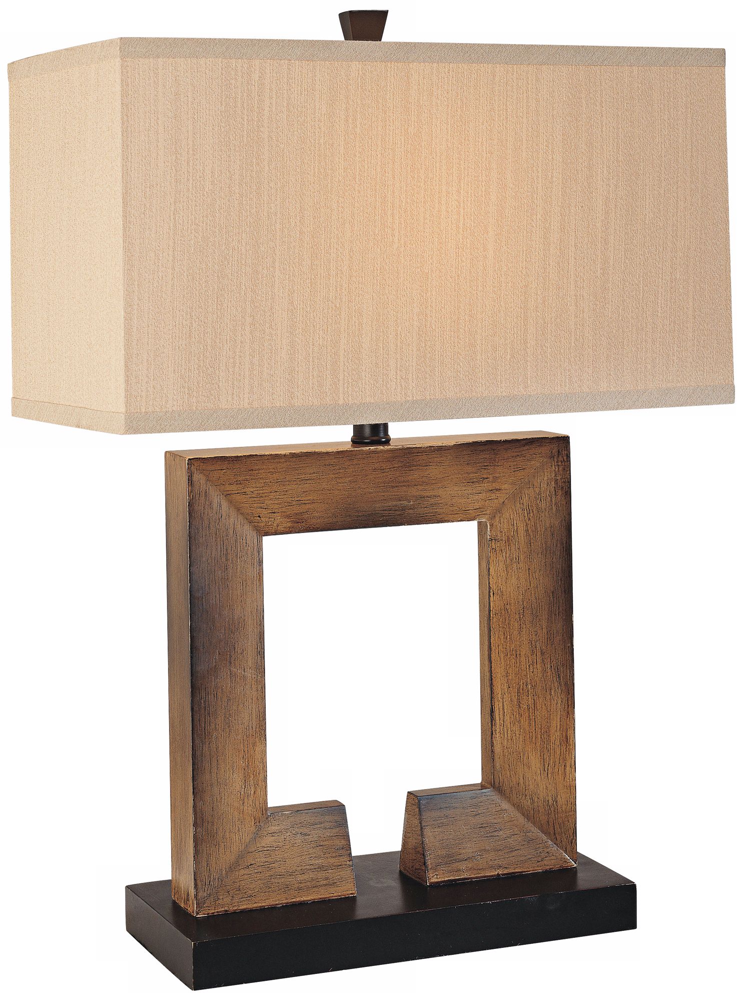 Ambience Collection Faux Wood Square Table Lamp