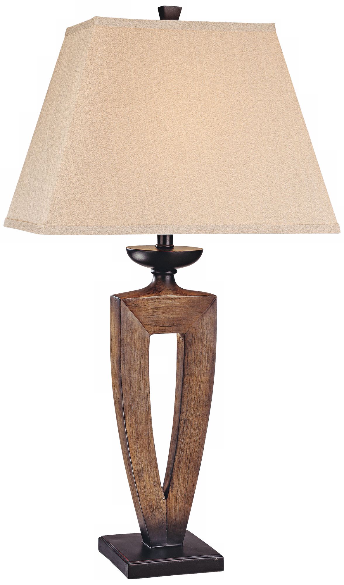 Ambience Collection Brown Faux Wood Vase Table Lamp