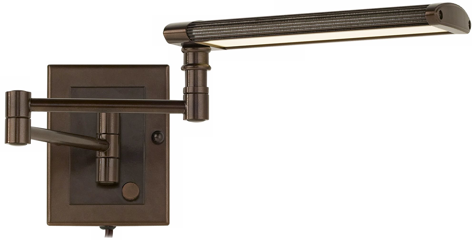 Bronze Banker Style LED Plug-In Swing Arm Wall Lamp