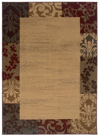 Riverwoods Collection Fern Border Area Rug