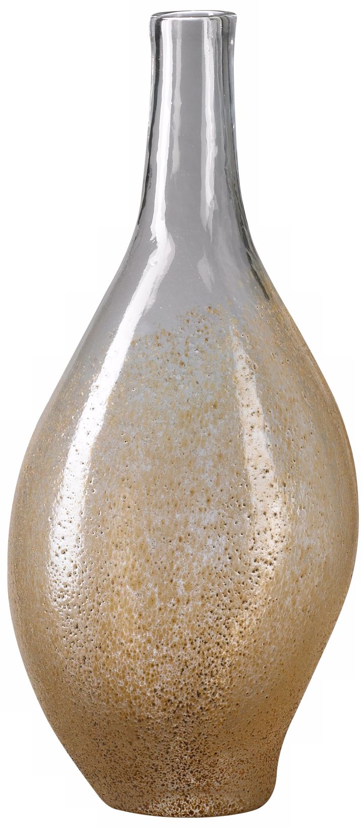 Large Mocha Dipped Clear Glass Vase