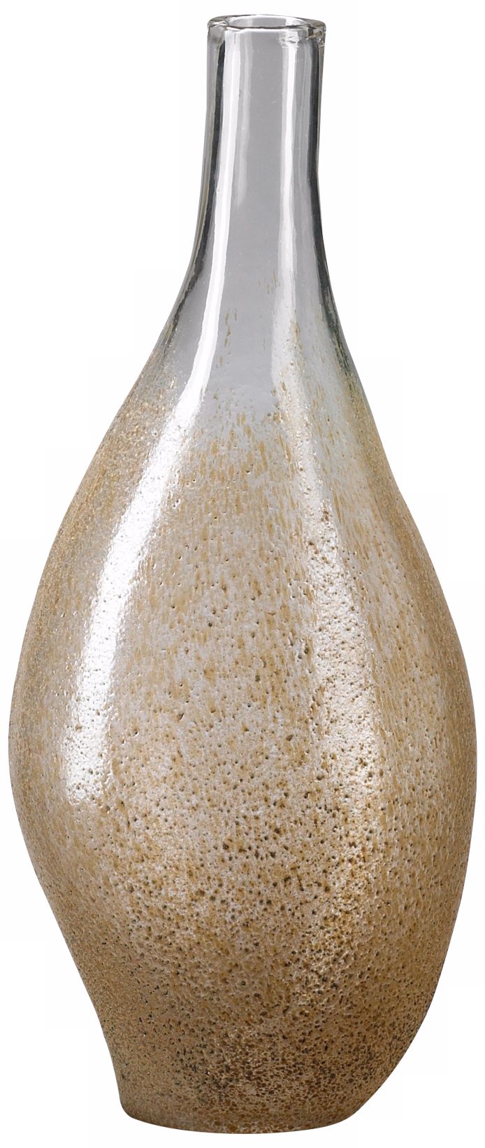 Medium Mocha Dipped Clear Glass Vase