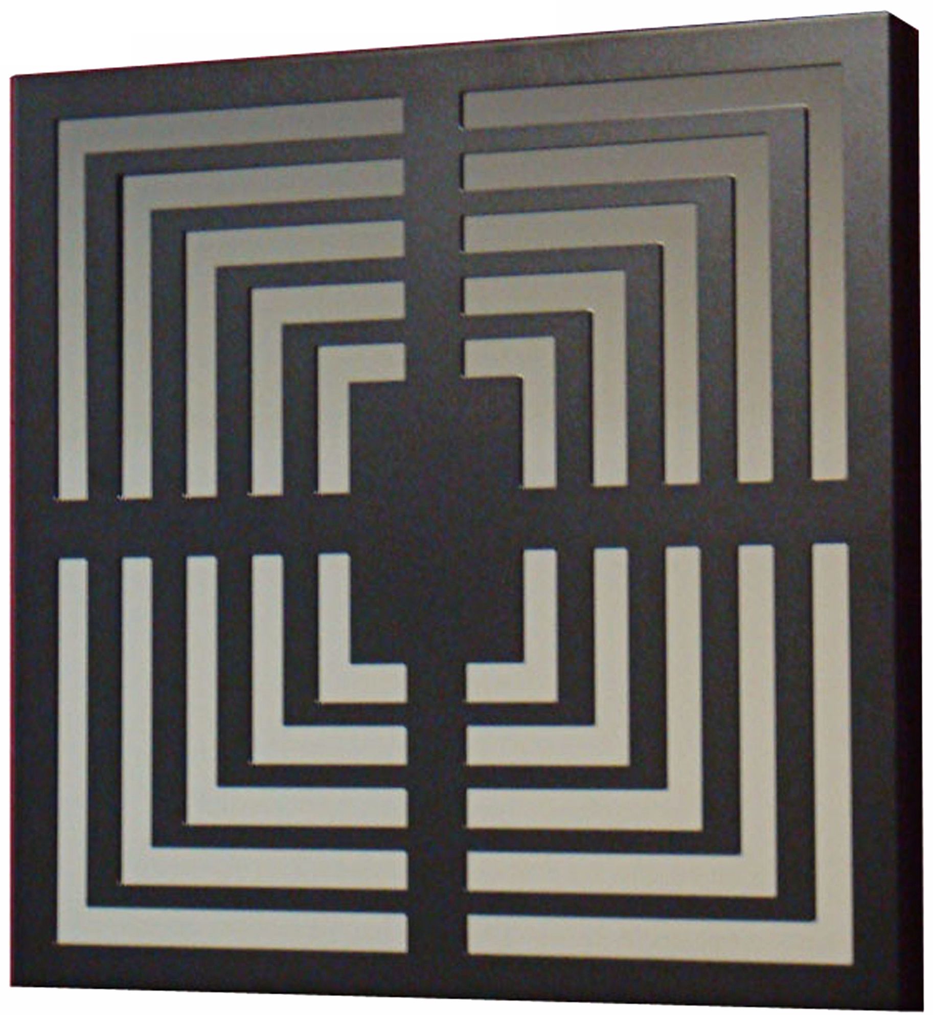Black Squares Black Finish 19 Square Wall Mirror R0583