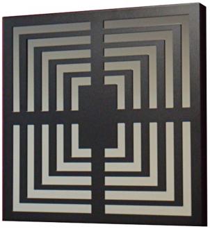 Black Squares Black Finish 19 Square Wall Mirror R0583
