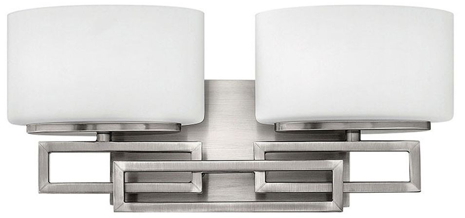 Hinkley Lanza Nickel 16 1/2" Wide Bathroom Wall Light