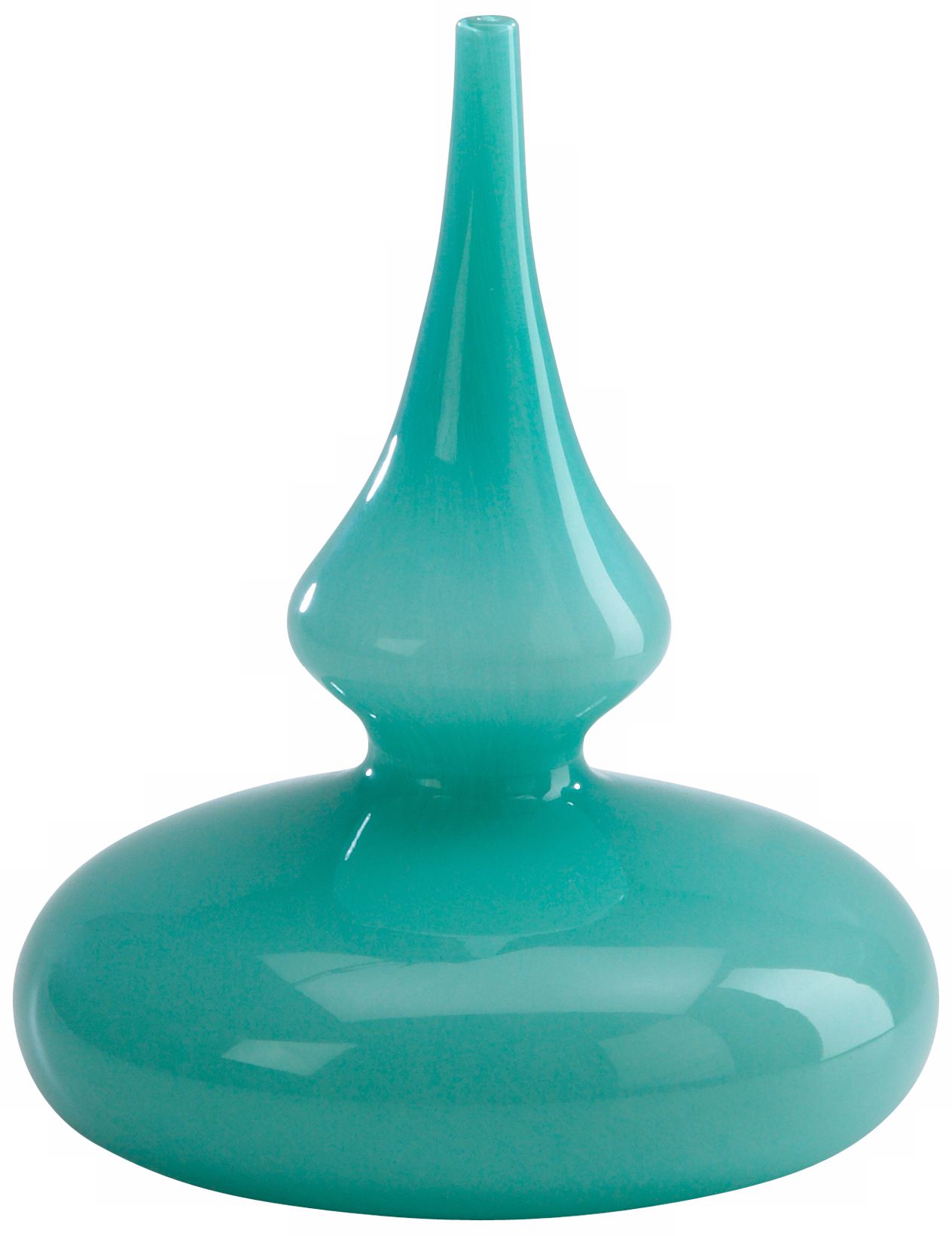 Turquoise Glass Stupa Vase