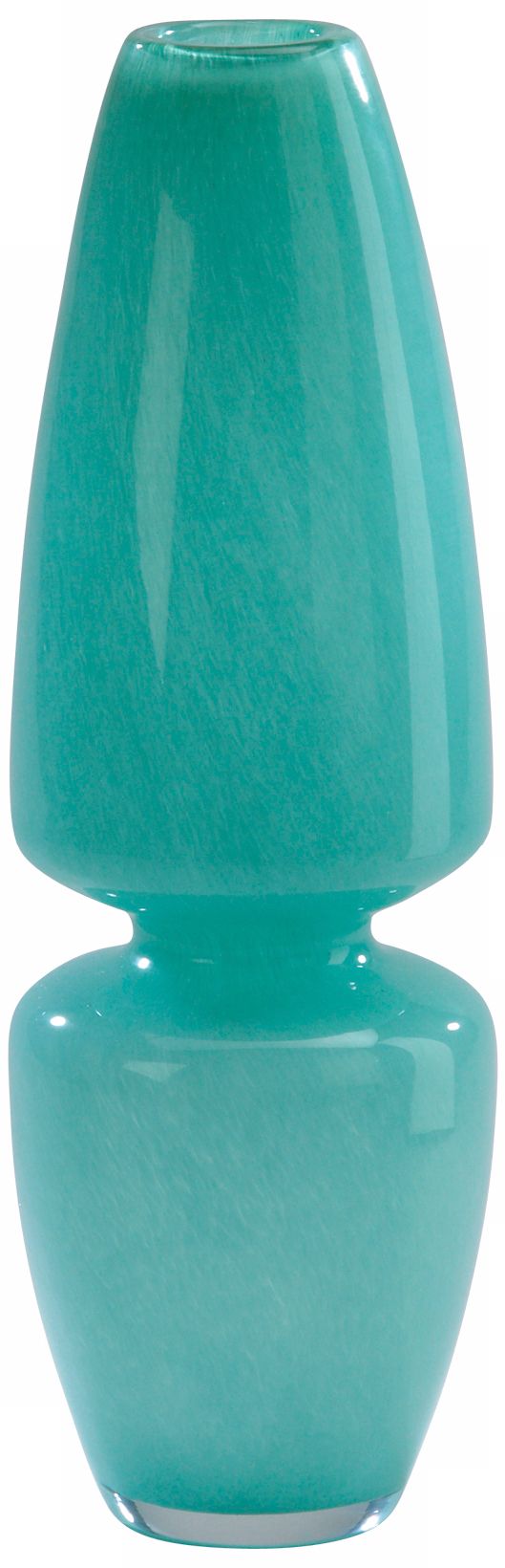 Turquoise Glass Slender Vase