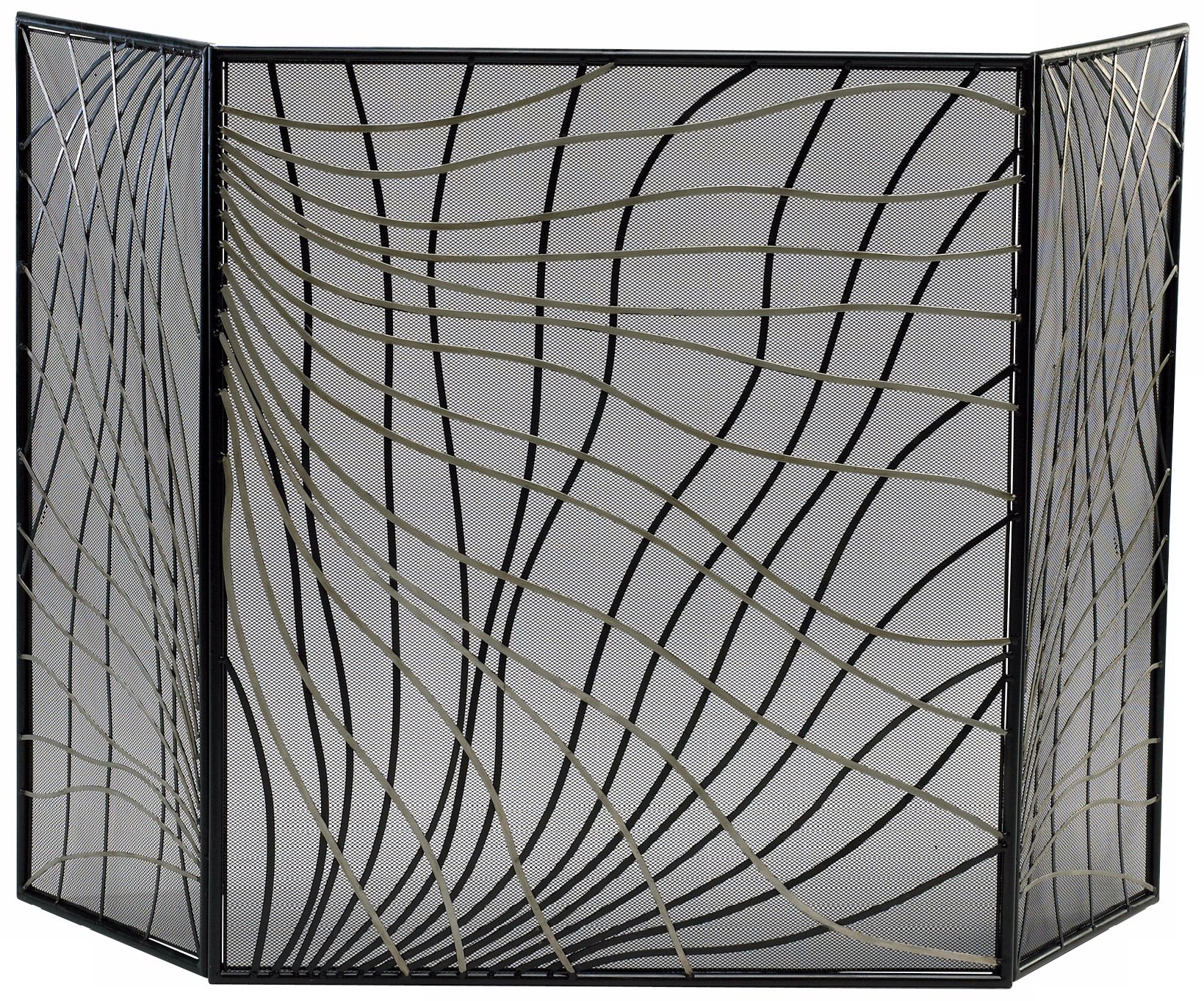 Black and Silver Iron Finley Fire Screen