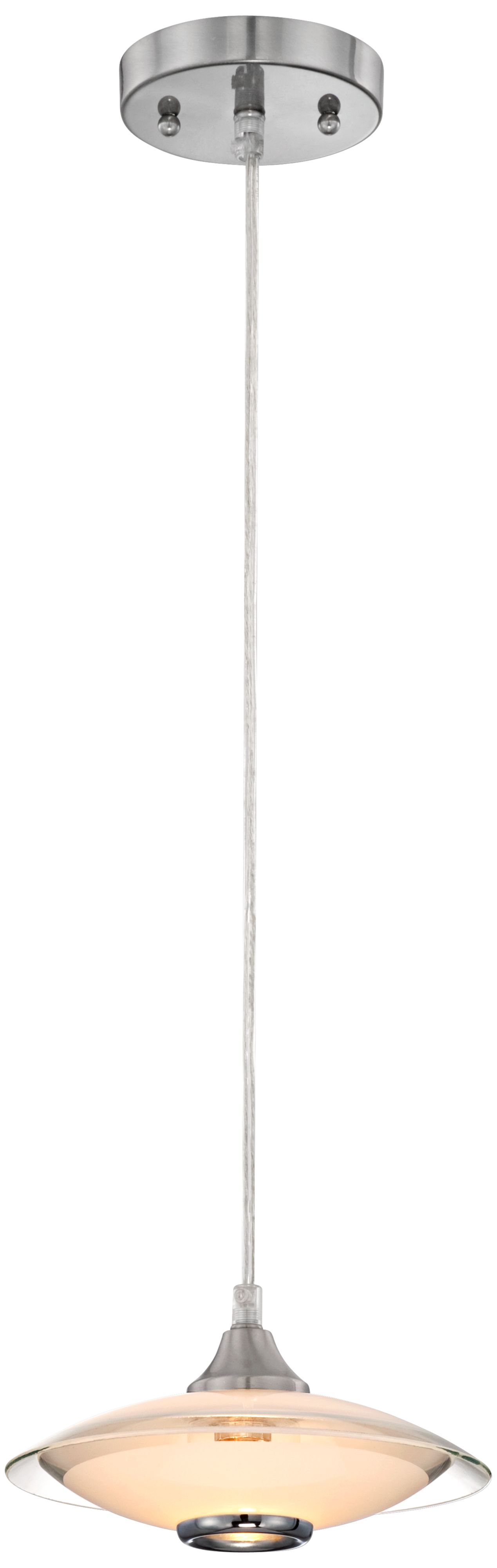 Satin Nickel and Glass Mini Pendant Chandelier