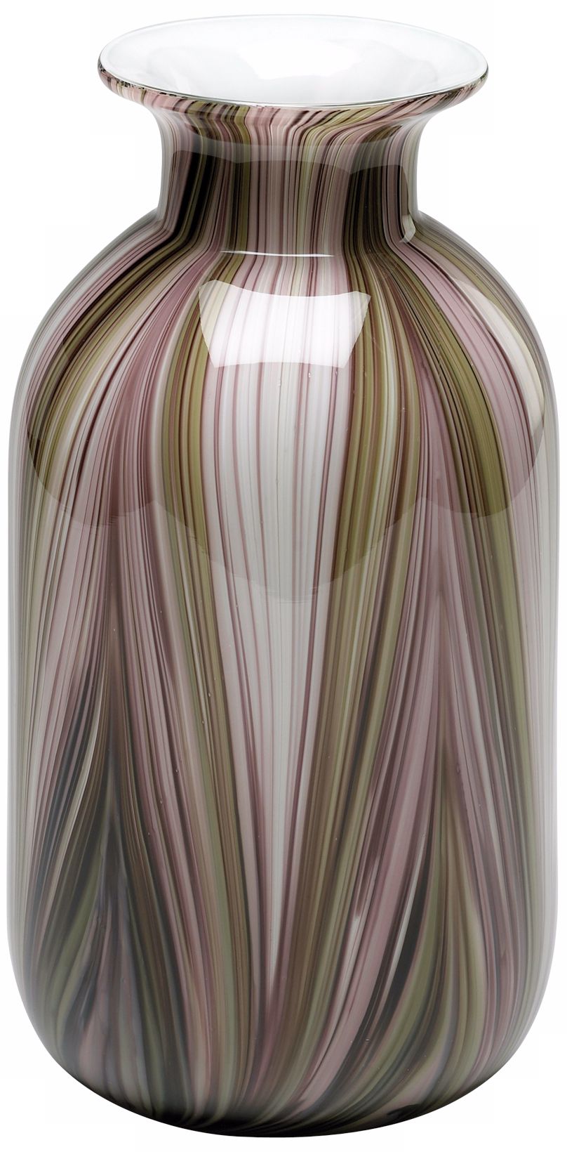 Large Multi-Colored Glass Feather Vase