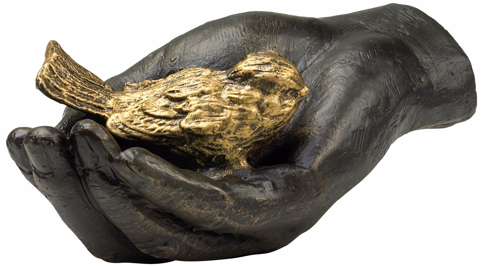 A Bird in the Hand Iron and Bronze Sculpture