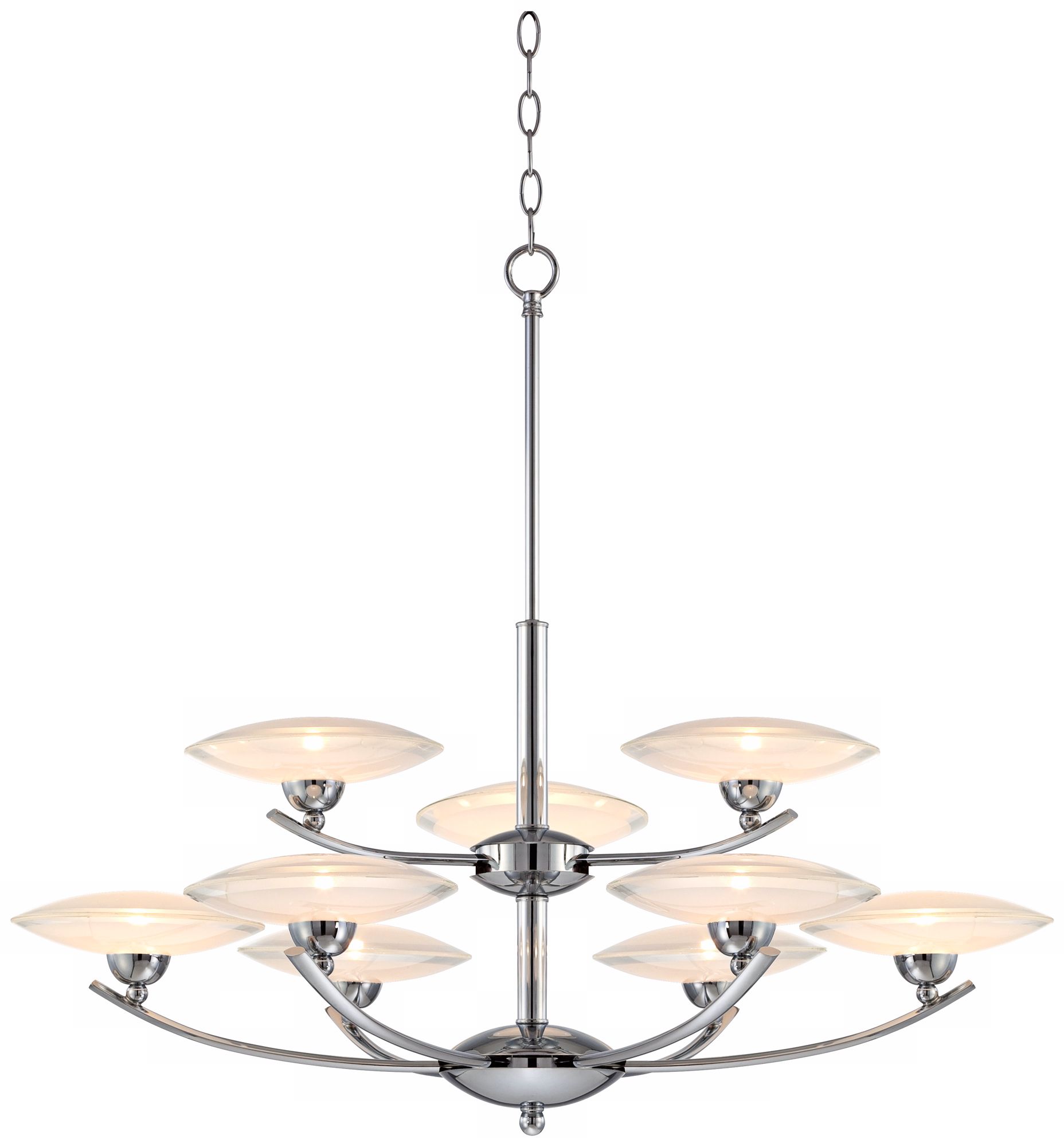 Possini Modern Chrome with Clear Glass 33" Wide Chandelier