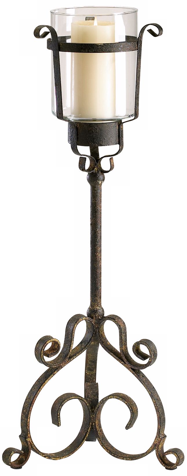 Small Gibbons Iron and Glass Candle Holder