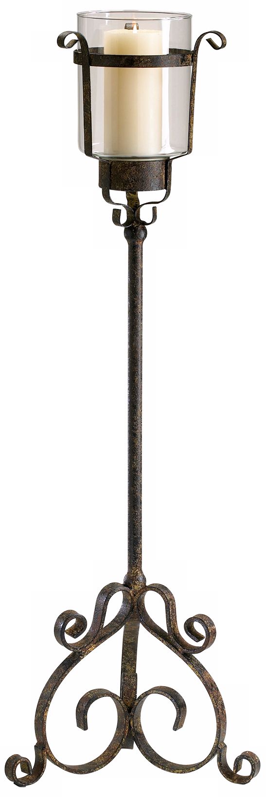 Large Gibbons Iron and Glass Candle Holder