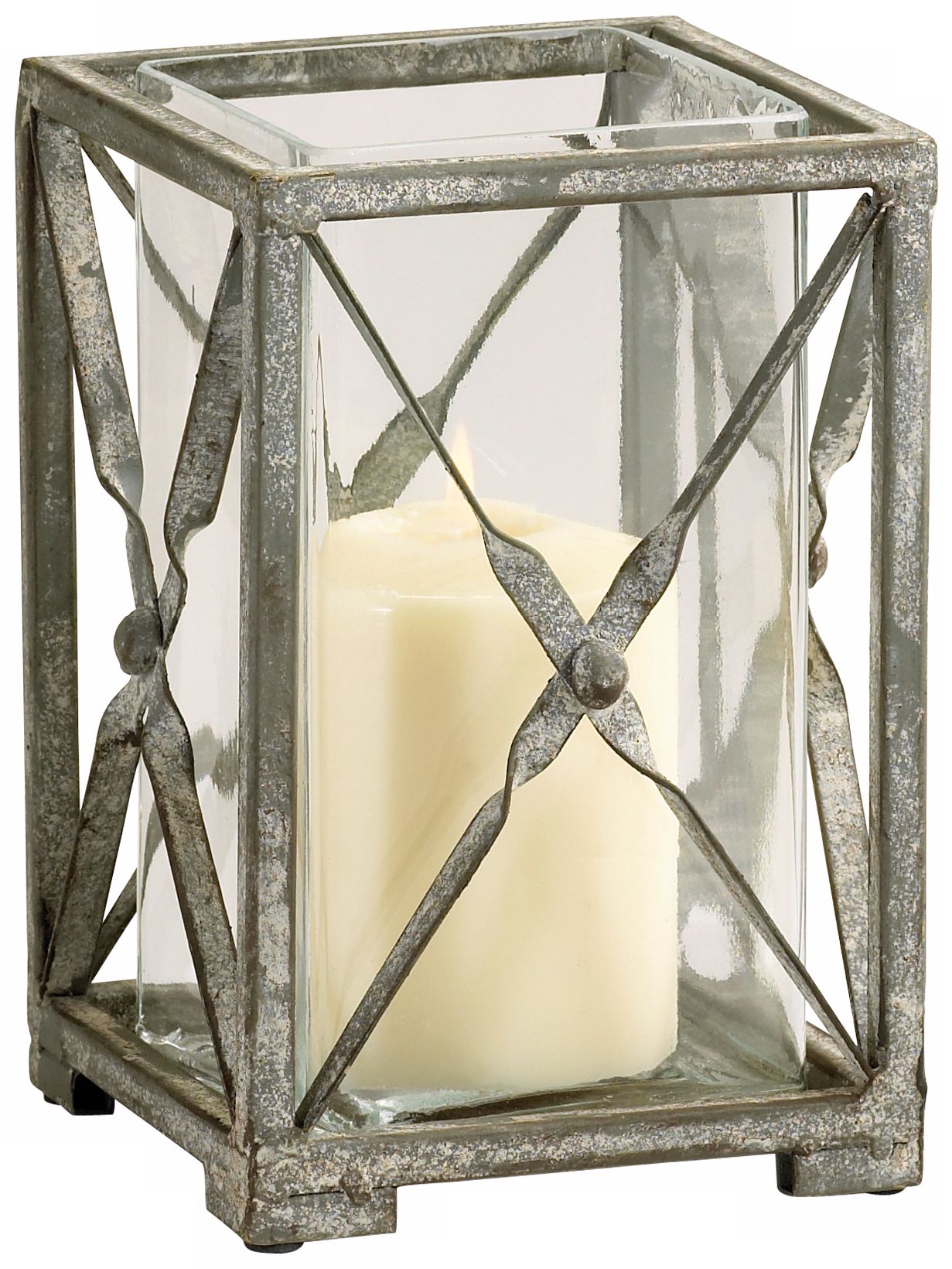 Small Ascot Candle Holder Rustic Gray