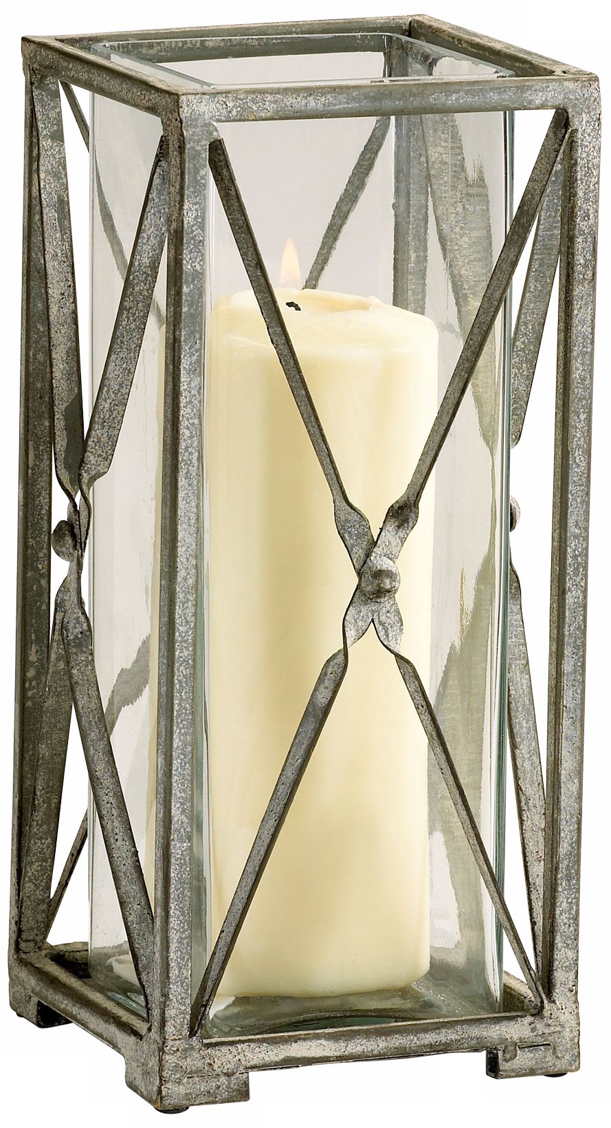 Large Ascot Candle Holder Rustic Gray