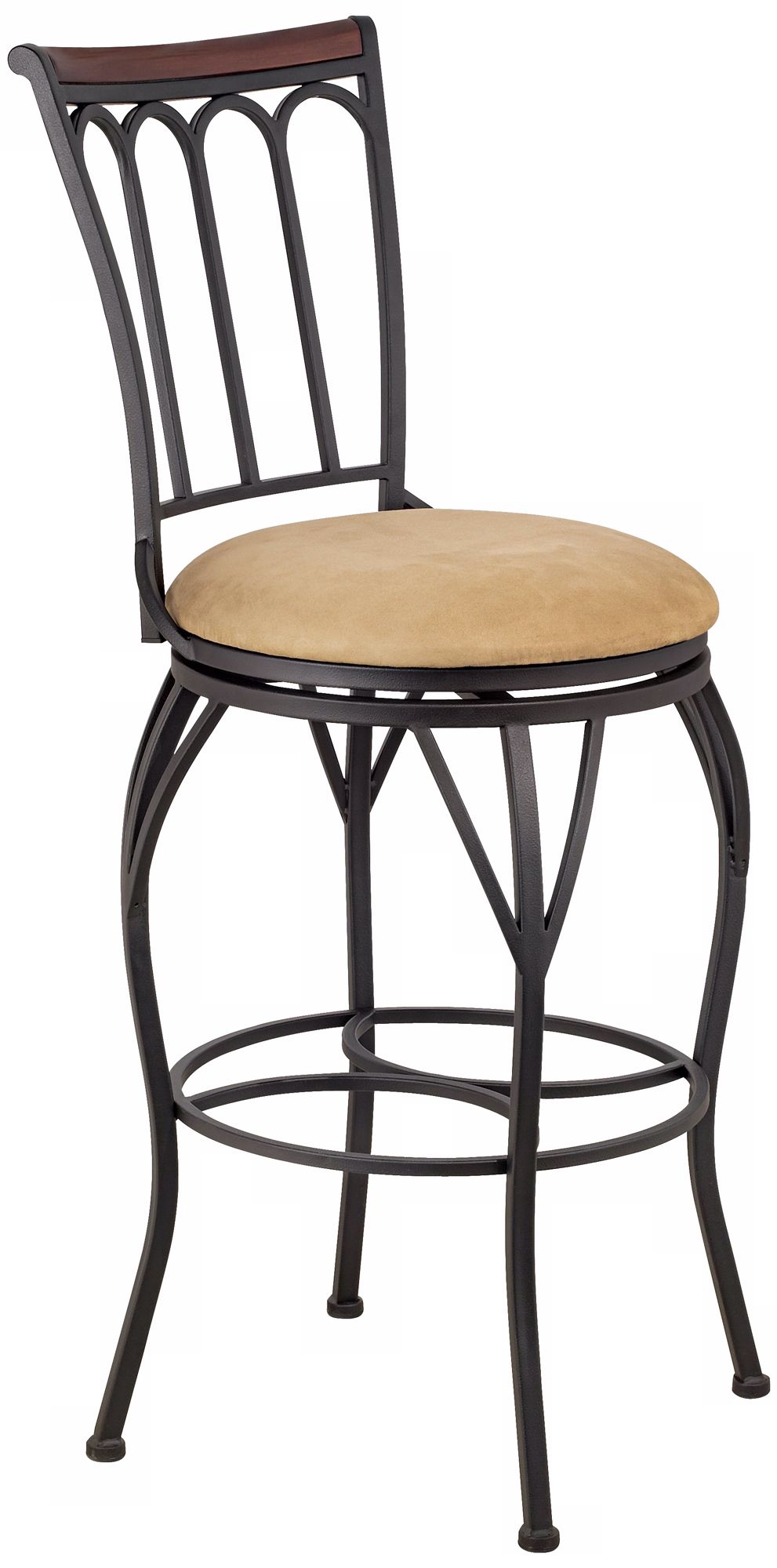 Kelsey Antique Brass Swivel 24" High Counter Stool