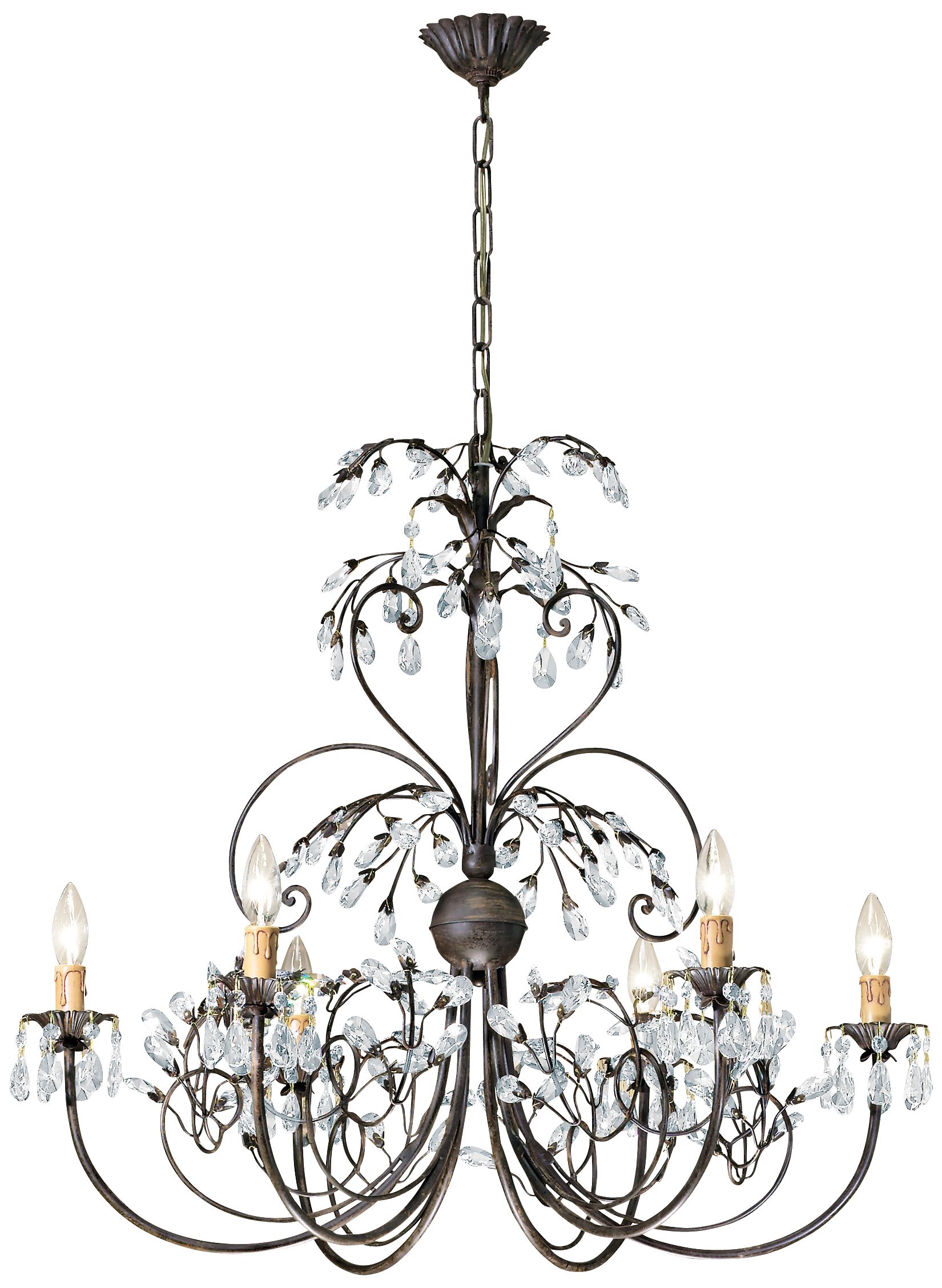 Crystorama Victoria Collection Dark Rust 28" Wide Chandelier