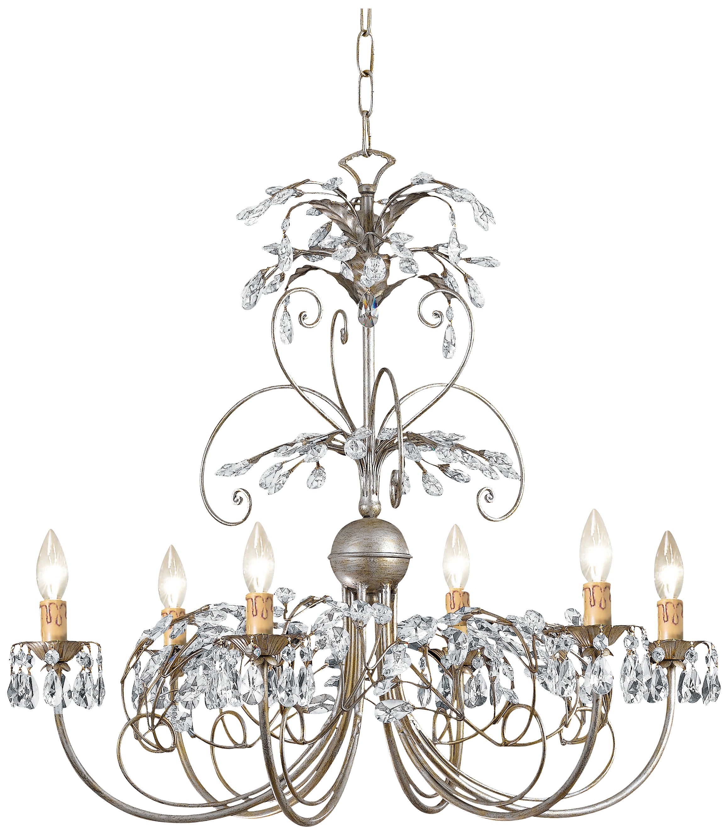Crystorama Victoria Collection Silver 28" Wide Chandelier