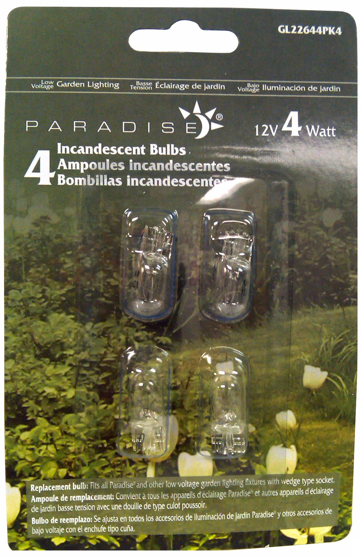 Wedge Pack of 4 12-Volt 4 Watt Light Bulbs