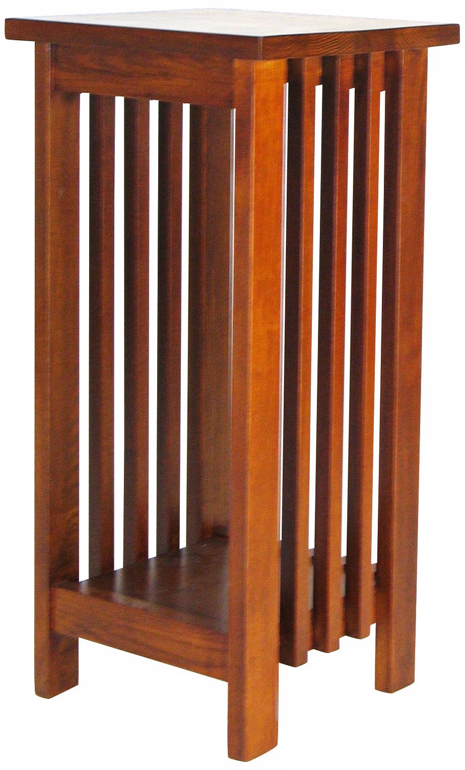 Mission Style Oak Finish 25" High Flower Stand