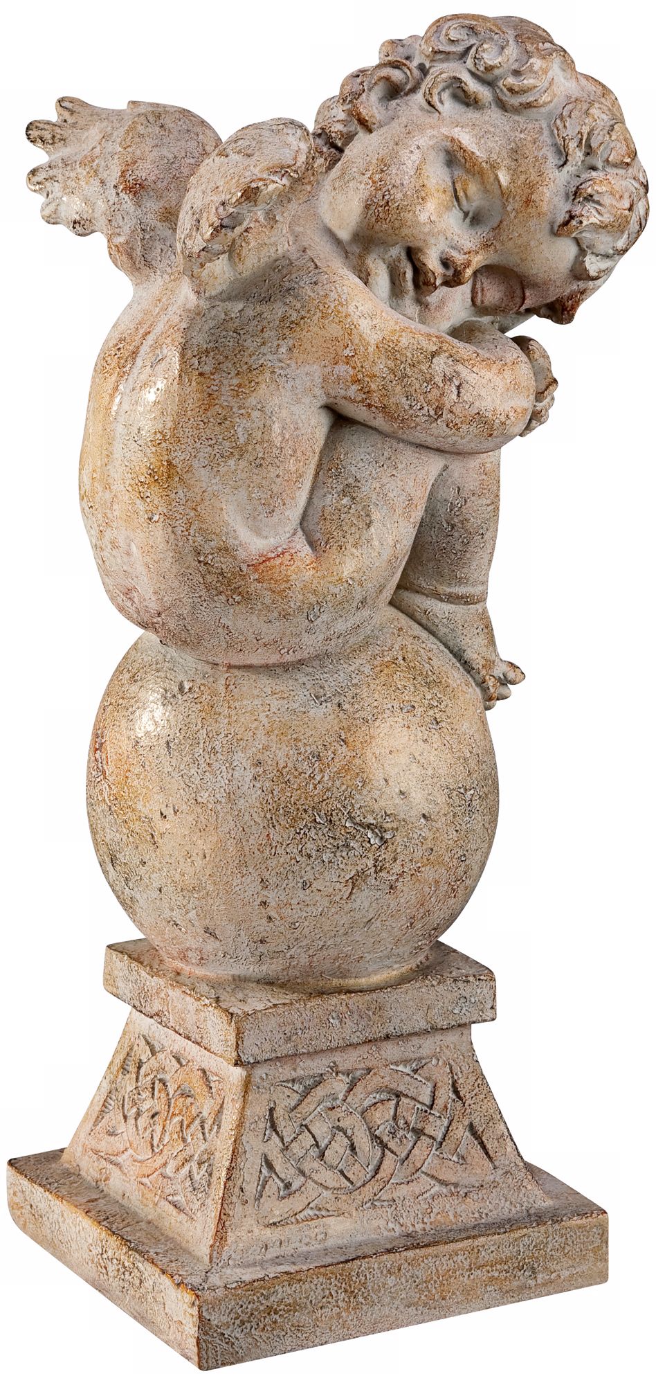 15 1/2" High Angel on Sphere Leaning Left Sculpture