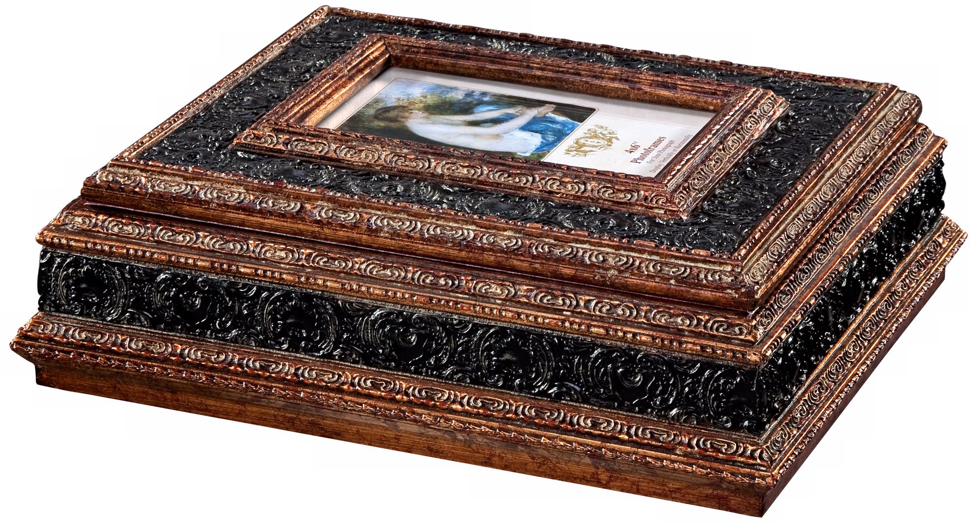 Brown and Gold Finished Picture Frame Decorative Box
