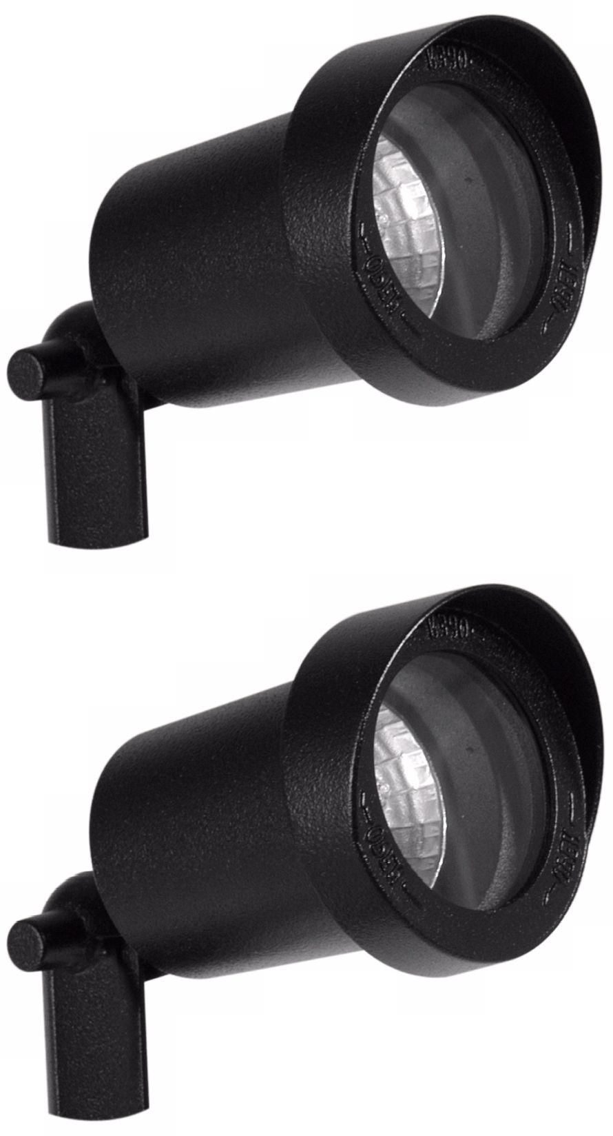 Set of 2 Black Finish 10 Watt Outdoor Spot Lights