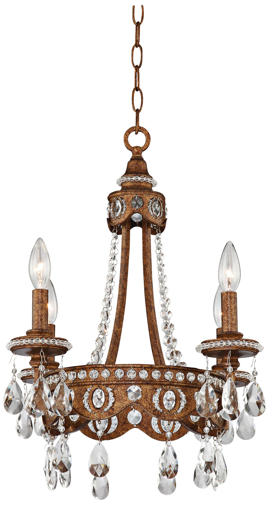 Bolivian Bronze Four Light Mini Chandelier