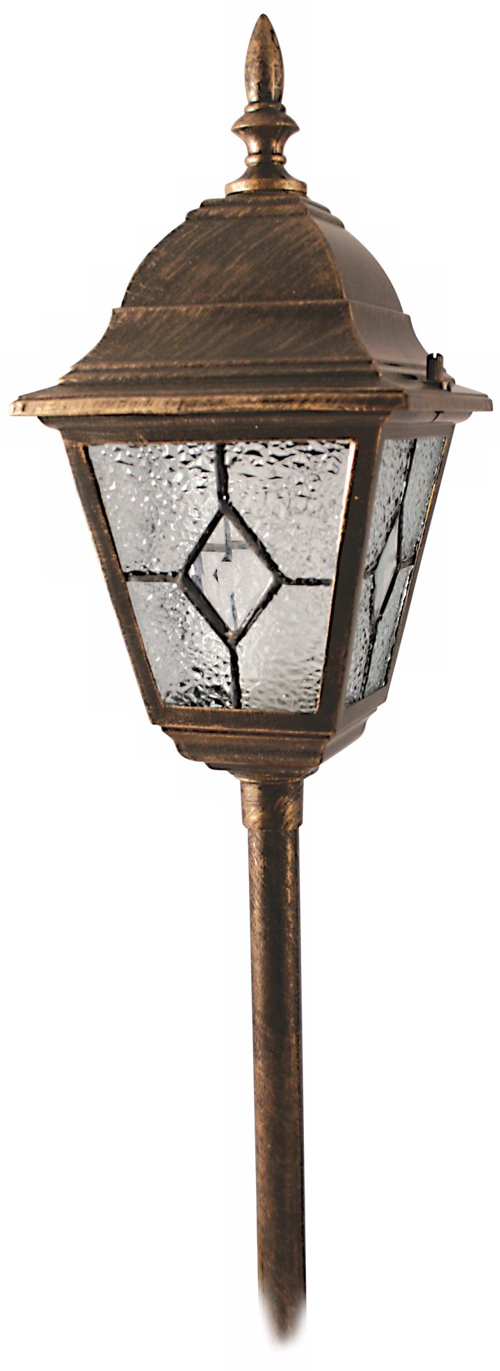 Tiffany Style Rubbed Bronze Diamond Glass Landscape Light