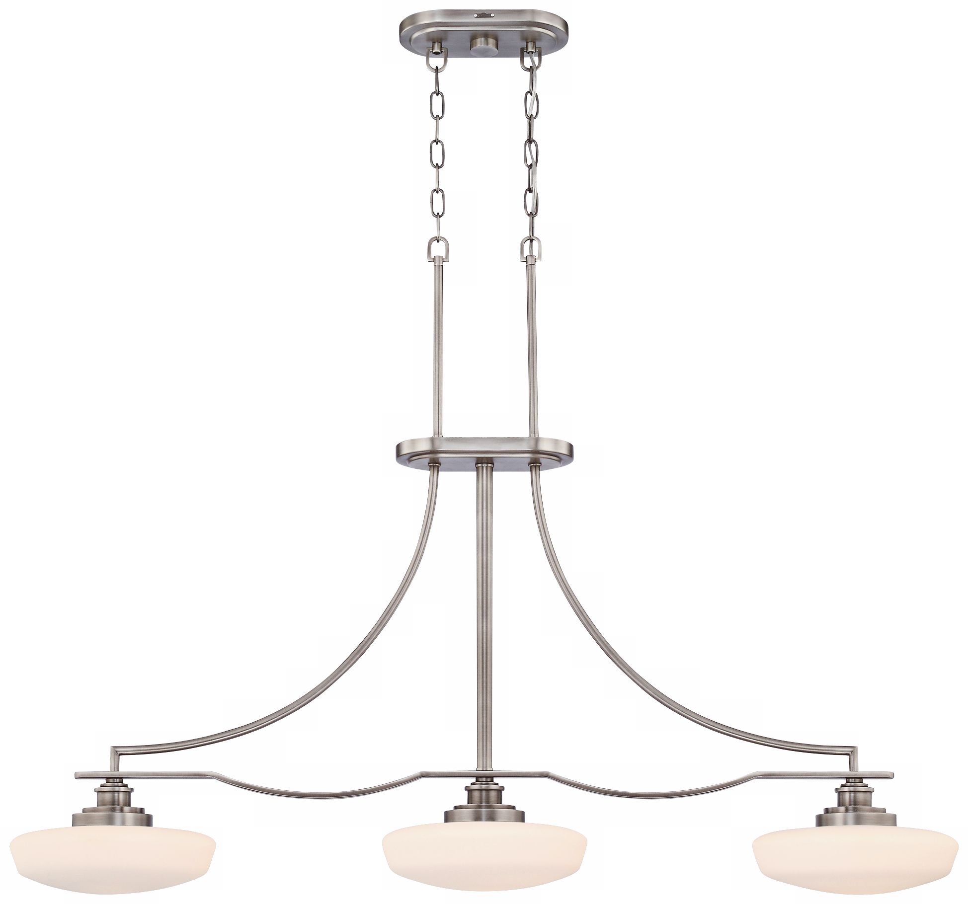 Copenhagen Collection Antique Nickel 3-Light Wide Chandelier